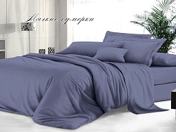 Комплект постельного белья Семейный гладкокрашеный "Sateen De Luxe" Эльф, Мягкие сумерки