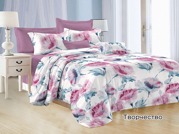 Комплект постельного белья 1,5 спальный Satin Collection, Творчество
