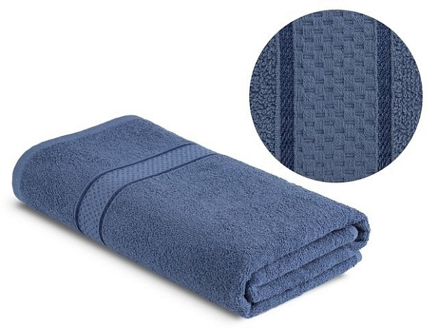 Полотенце махровое гладкокрашеное 360 г/м, 70х130см, Серо-синий