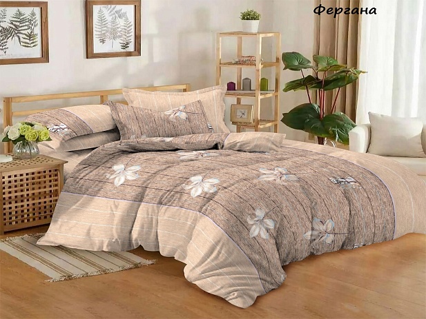 Комплект постельного белья 2-х спальный "Макси" "Domo Vita", Фергана коричневый