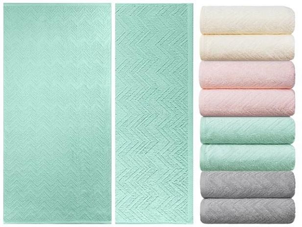 Полотенце махровое жаккардовое гладкокрашеное "Ёлочка", плотность 420 г/кв.м, 50х90см