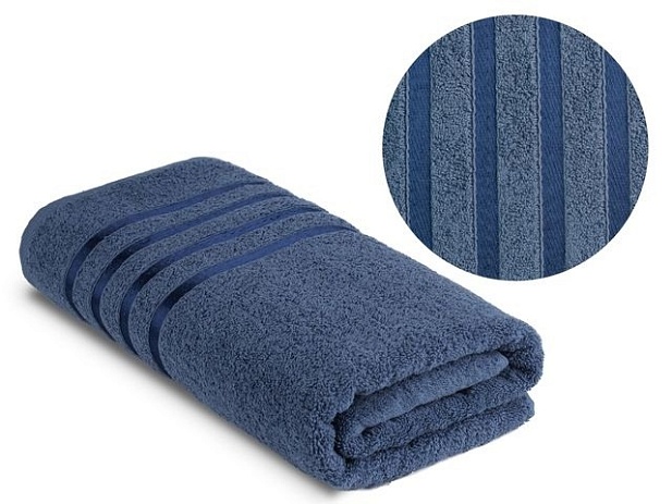 Полотенце махровое гладкокрашеное 420 г/м, 50х90см, Серо-синий
