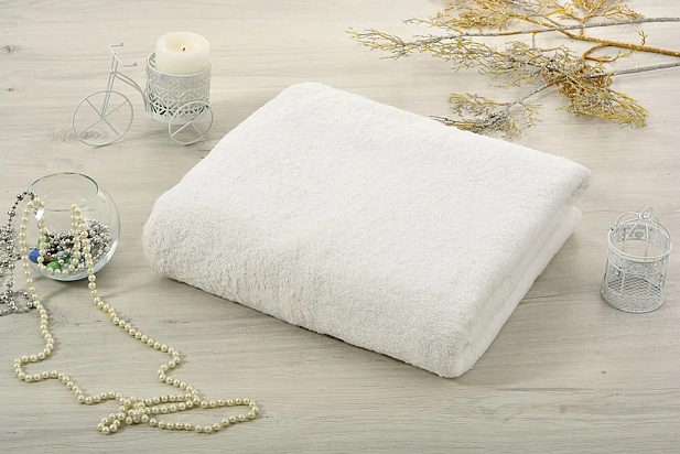 Махровая простынь 155х220см, 430гр Ашхабад, цвет белый