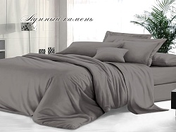 Комплект постельного белья Евро гладкокрашеный "Sateen De Luxe" Эльф, Лунный камень