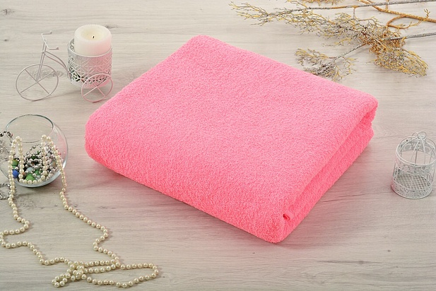 Махровая простынь 155х220см, 430гр Ашхабад, цвет розовый