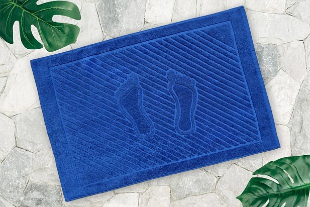 Полотенце махровое для ног 50х70см, 650 гр Узбекистан (Синий)