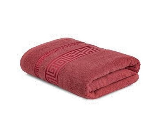 Полотенце махровое "Греческий узор", плотность 430 г/кв.м, 35х70см, Темно-розовый