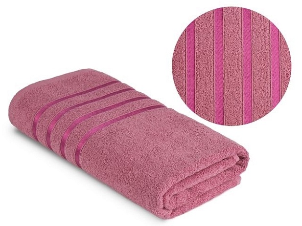 Полотенце махровое гладкокрашеное 420 г/м, 70х140см, Пыльная Роза 