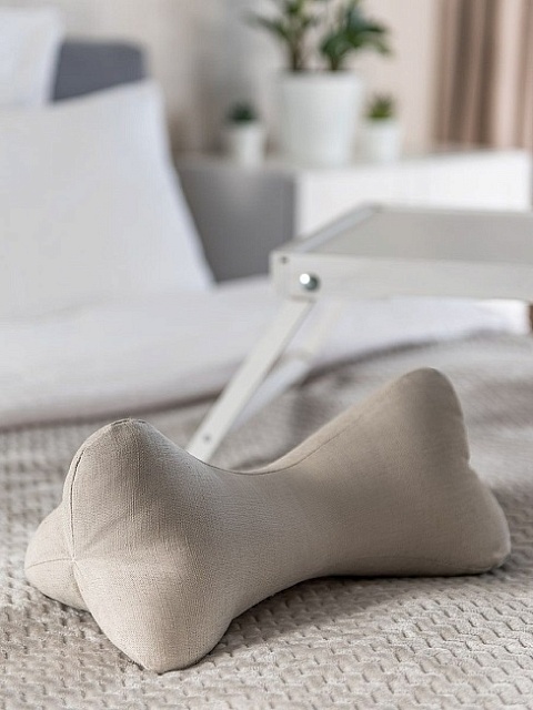 Подушка лен "Косточка" лебяжий пух F497,  универсальный размер