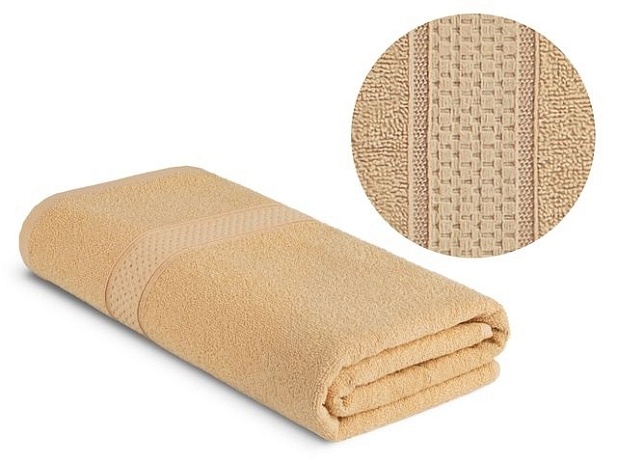 Полотенце махровое гладкокрашеное 360 г/м, 30х50см, Бежевый светлый