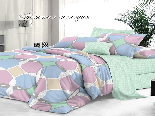 Комплект постельного белья Евро "Sateen De Luxe" Эльф, Нежная мелодия