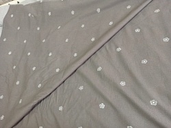 Ткань перкаль Цветы, кофейный