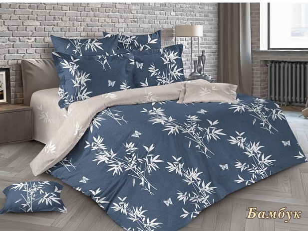 Комплект постельного белья 1,5 спальный на резинке, Бамбук