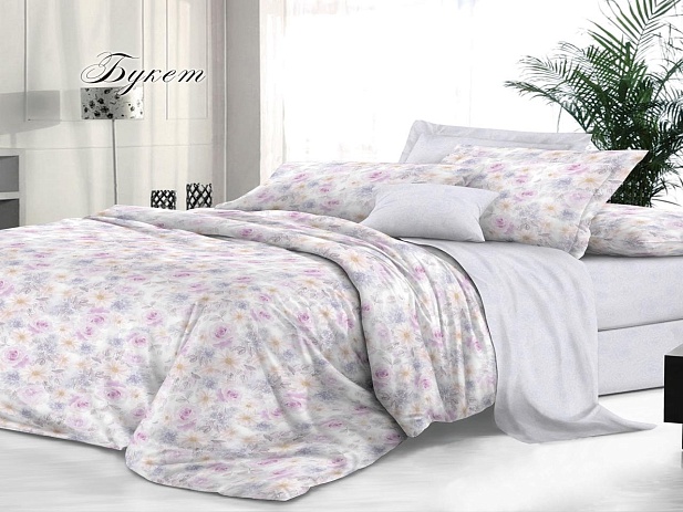 Комплект постельного белья 1,5 спальное "Sateen De Luxe" Эльф, Букет