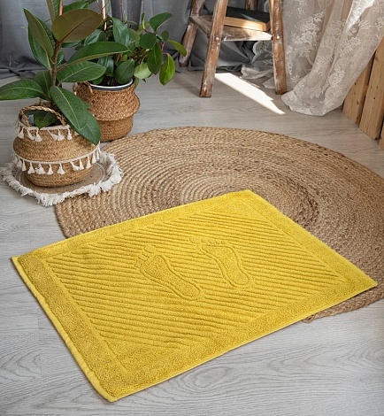 Полотенце махровое для ног 50х70см, 700гр Ашхабад, (солнечно-желтый)
