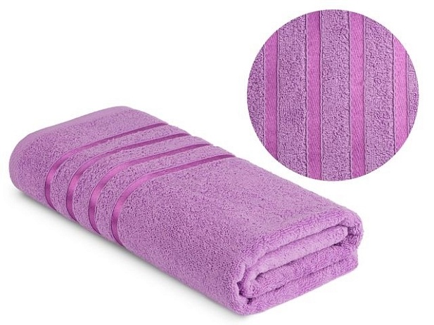 Полотенце махровое гладкокрашеное 420 г/м, 100х150см, Сиреневый
