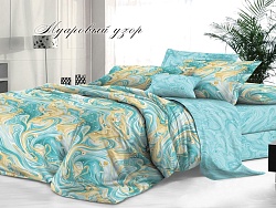 Комплект постельного белья Семейный "Sateen De Luxe" Эльф, Муаровый узор