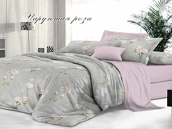 Комплект постельного белья Семейный "Sateen De Luxe" Эльф, Чарующая роза