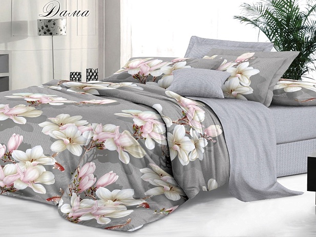 Комплект постельного белья Евро "Sateen De Luxe" Эльф, Дама