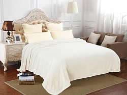 Плед флисовый “Luxury” с плетением "Ананас", 150х200см