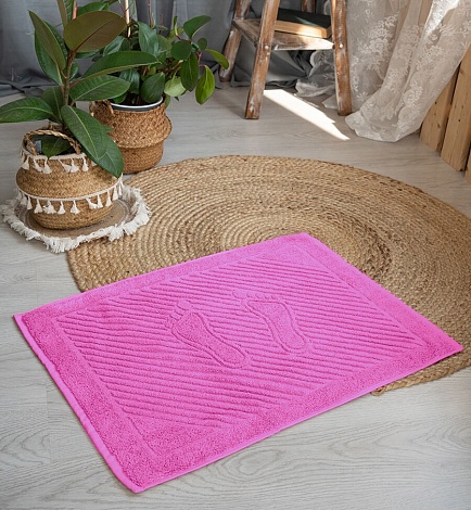 Полотенце махровое для ног 50х70см, 700гр Ашхабад, (сочный-розовый)