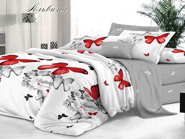 Комплект постельного белья Семейный "Sateen De Luxe" Эльф, Альвина