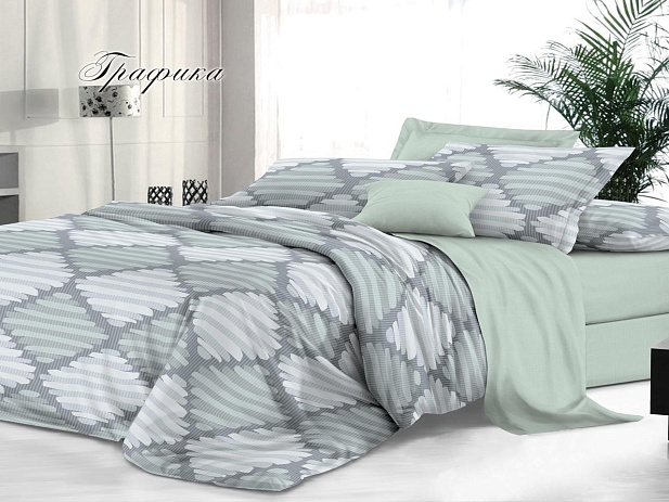 Комплект постельного белья Евро "Sateen De Luxe" Эльф, Графика