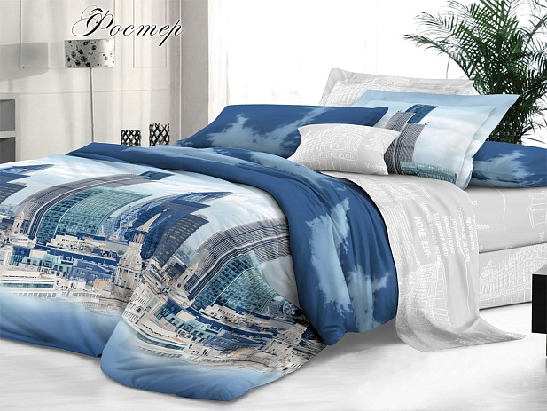Комплект постельного белья Семейный "Sateen De Luxe" Эльф, Фостер