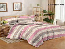 Комплект постельного белья Евростандарт "Domo Vita", Любимый дом (розовый)