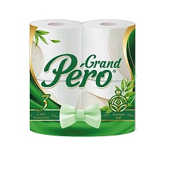 Туалетная бумага " GrandPero ЗЕЛЕНЫЙ ЧАЙ" 3-х сл. (4шт)