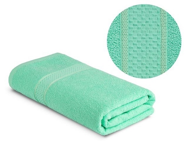 Полотенце махровое гладкокрашеное 360 г/м, 100х150см, Мятный