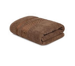 Полотенце махровое "Греческий узор", плотность 430 г/кв.м, 100х150см, Светло коричневый