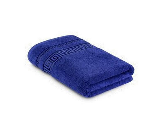 Полотенце махровое "Греческий узор", плотность 430 г/кв.м, 100х150см, Темно-синий