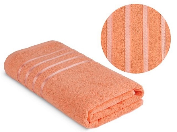 Полотенце махровое гладкокрашеное 420 г/м, 70х140см, Персиковый