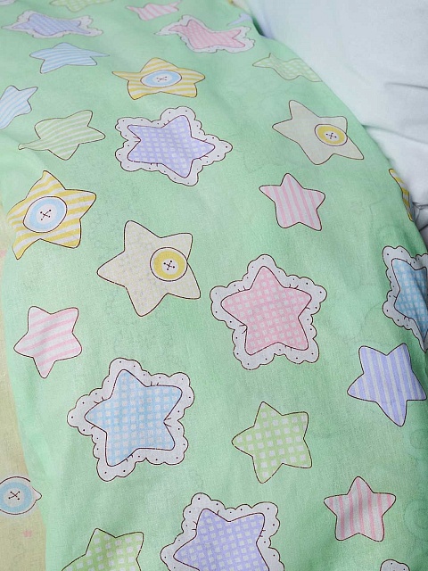 Пододеяльник бязь (без молнии) / Веселый паровозик 110x140 см