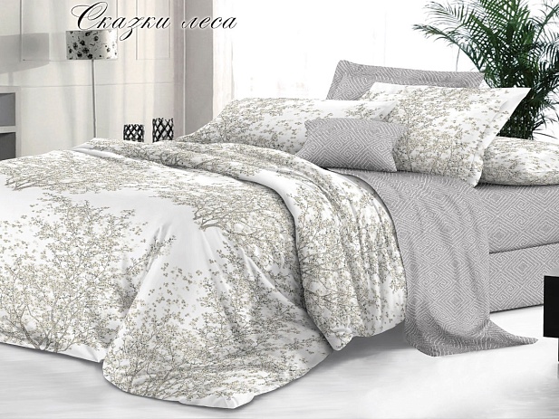 Комплект постельного белья Евро "Sateen De Luxe" Эльф, Сказки леса