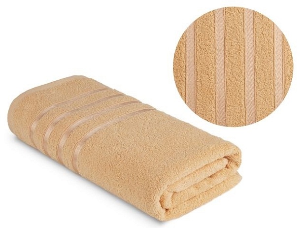 Полотенце махровое гладкокрашеное 420 г/м, 40х70см, Бежевый светлый