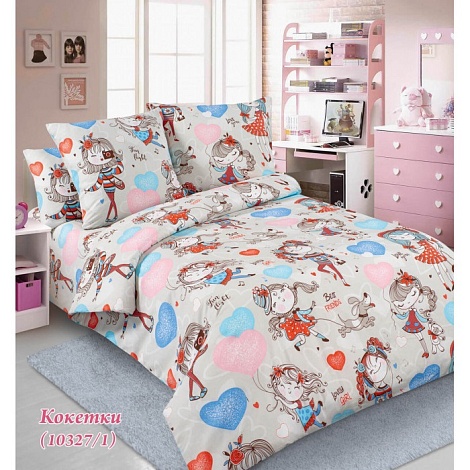 Детский комплект постельного белья 1,5 спальный, Кокетки