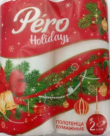 Бумажные полотенца "PERO" Holideys 2-х слойные, (2шт)