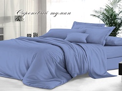 Комплект постельного белья Евро гладкокрашеный "Sateen De Luxe" Эльф, Сиреневый туман