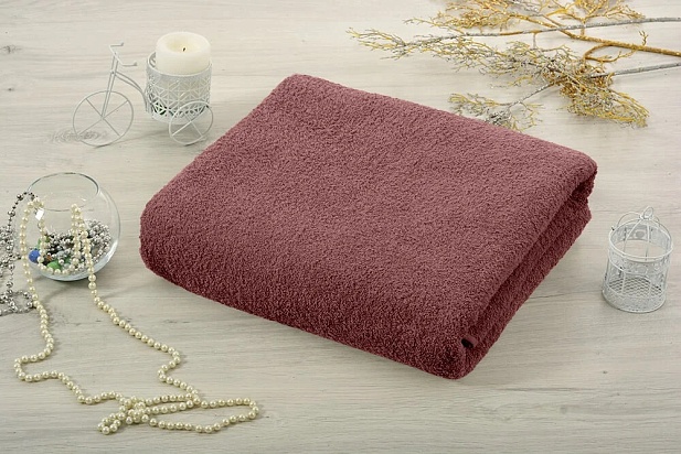 Махровая простынь 155х220см, 430гр Ашхабад, цвет боярышник