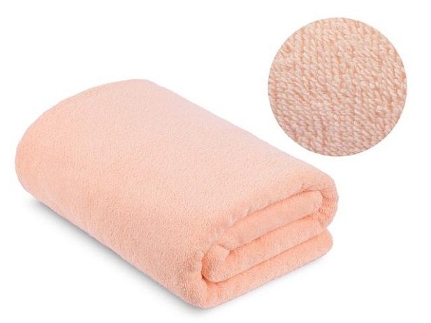 Простыня купальная махровая гладкокрашеная, пл. 360 г/кв.м, 180х210см, Персик