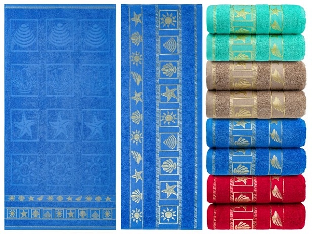 Полотенце гладкокрашеное жаккардовое, рис.Отпуск, плотность 430 г/кв.м., 50х90см