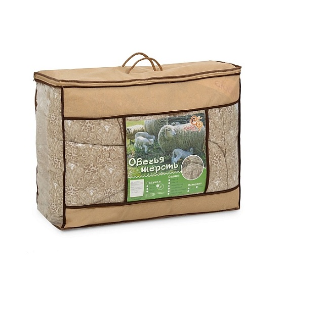 Детское одеяло овечья шерсть зима 600 поплин ОШ024, 110*140 см