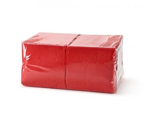 Салфетки бумажные сервировочные "ИНТЕНСИВ" Красный, 1 слой, 24х24см, 400 шт.