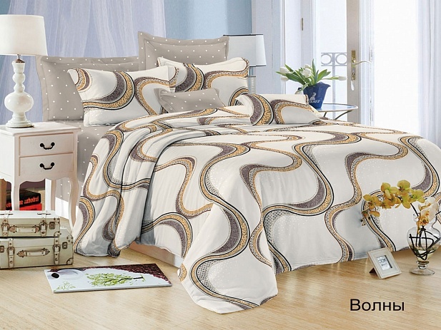 Комплект постельного белья 2-х спальный Satin Collection, Волны