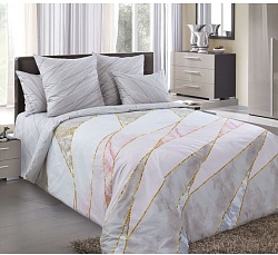 Комплект постельного белья Евро на резинке, Перкаль Аттика