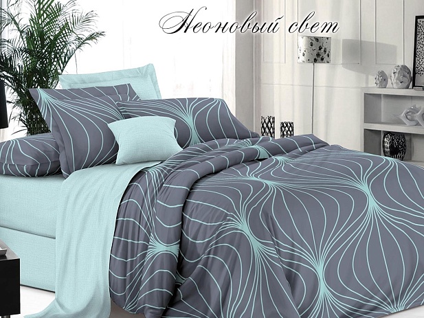 Комплект постельного белья 2-х спальный Макси "Белла Вита Премиум" Эльф, Неоновый свет