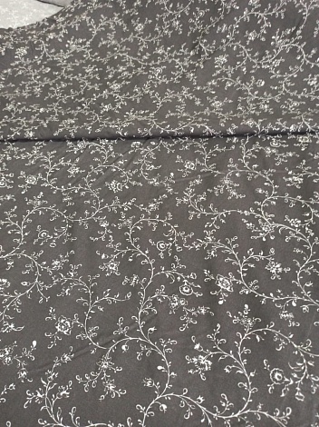 Ткань перкаль Орнамент, коричневый