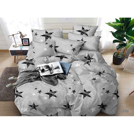 Комплект постельного белья Семейный (2 пододеяльника), Полисатин - 4738